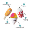 Pet Shop by Fringe Studio dog toys Fair Fun Crndog Popcorn Snowcone Plush Squeaky Small Dog Toy Set - 3 Pk