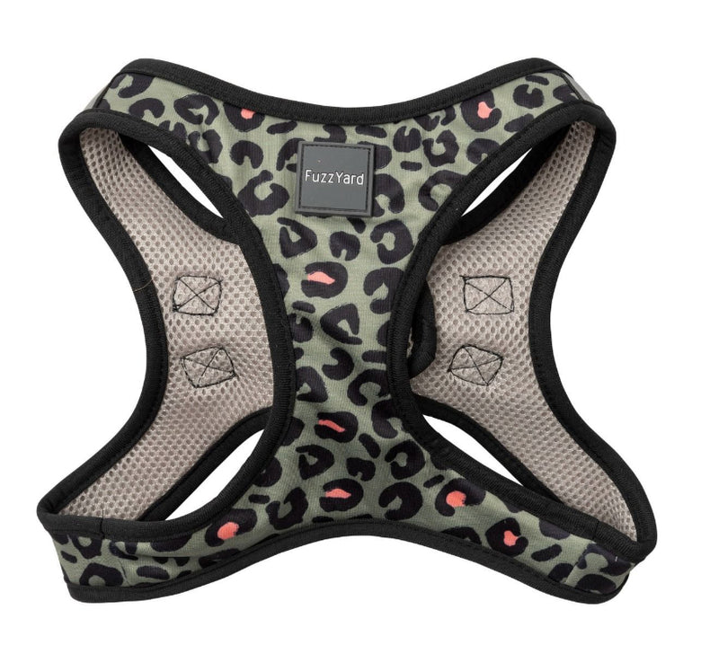Savanna Grey Leopard Print Stylish Step-In Dog Harness
