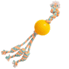 SnugArooz dog toys Feel'N Spikey Yellow Ball Rope Tug Dog Toy - 22"