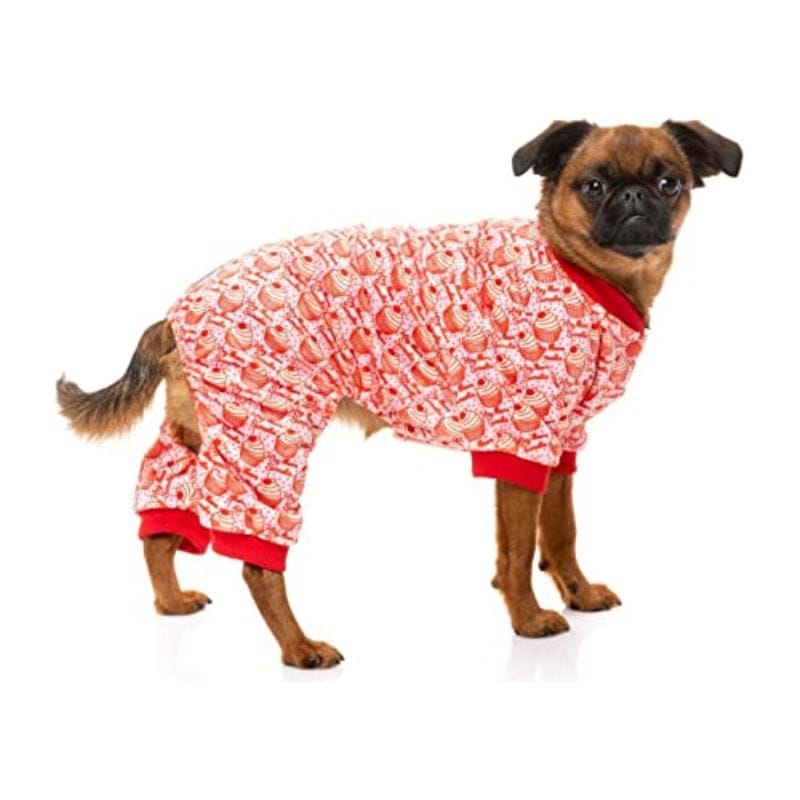 FuzzYard Pajamas Hey There Sweetie Red Trim Cupcake Dog Pajamas
