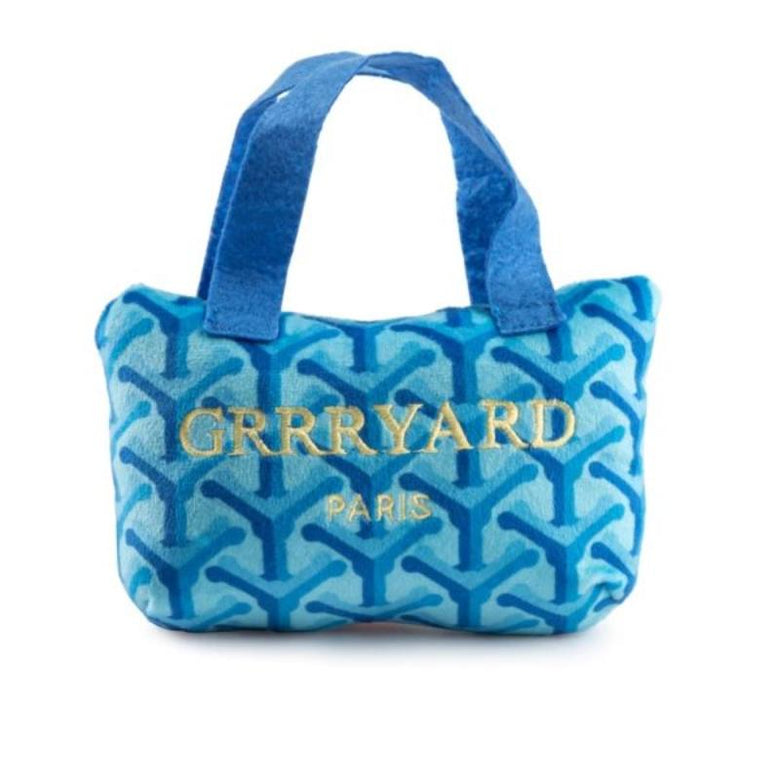 Haute Diggity Dog dog toys Grrryard Blue Handbag Squeaker Plush Dog Toy