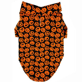 Halloween Season Jack O Lanterns Orange & Black Lightweight Camp Dog Shirt