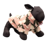 Pink Camo Quarter Zip Warm Faux Sherling Dog Pullover