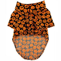 Halloween Season Jack O Lanterns Orange & Black Lightweight Camp Dog Shirt