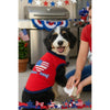 Parisian Pet Tee's Peace, Love, Woof Flag Heart Red White Blue Dog Tee