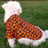 Halloween Season Jack O Lanterns Orange & Black Lightweight Camp Dog Shirt