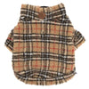The Worthy Dog SWEATERS XS Tan Plaid Quarter Zip Sherpa Fleece Dog Pullover