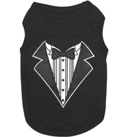 Black Tuxedo Elegant Formal Embroidered Dog T-Shirt