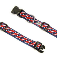 The Worthy Dog Leashes Stars and Stripes Patriotic Red White Blue Dog Collar