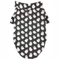 Halloween Season Ghosts Black & White Lightweight Collared Camp Dog Shirt