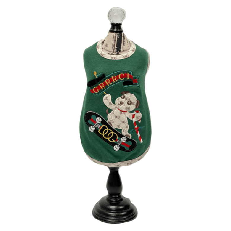 luna blue Tee's Grn / XS GRRRCI Dog Skateboard Holiday Pet Tank