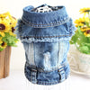 AE Jackets XS Distressed Denim Fringe Pet Vest