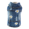 AE-POS Jackets XS Spring Distressed Denim Daisies Dog Vest