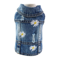 AE-POS Jackets XS Spring Distressed Denim Daisies Dog Vest