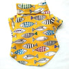 AE-HJKL Collared Shirts XS Fish Print Pattern Pet Shirt Yellow