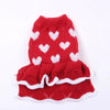 AE-HOUSEEN Sweaters XS Love You Hearts Red Sweater Dog Dress