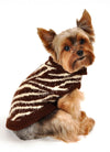 Feather Soft Brown Zebra Print Warm Dog Sweater