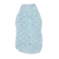 Barker's Bowtique Sweaters BLUE / XS Blossom Dog Sweater in Blue, Grey & Pink