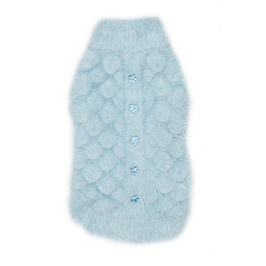 Barker's Bowtique Sweaters BLUE / XS Blossom Dog Sweater in Blue, Grey & Pink