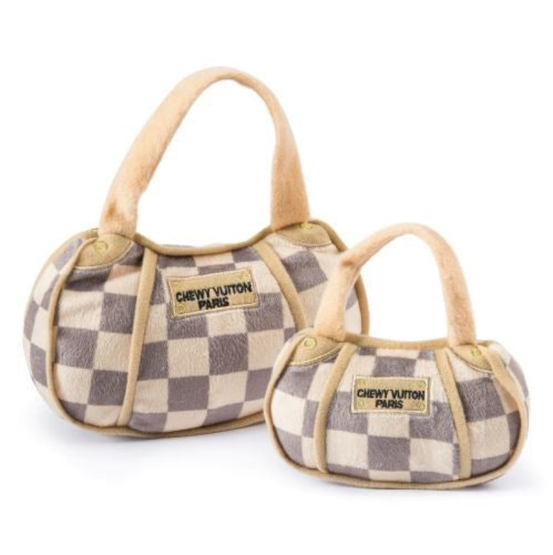 Checker Chewy Handbag Plush Squeaky Dog Toy - 3 sizes