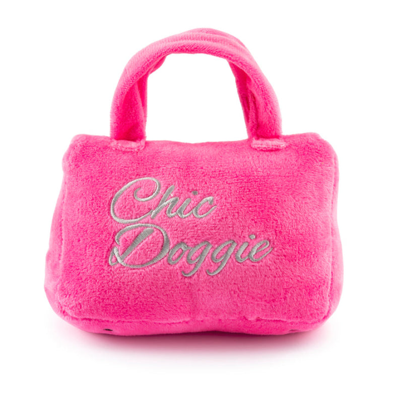 Barkin Bag Pink w/ Scarf Plush Squeaky Dog Toy