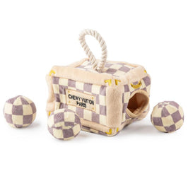 Haute Diggity Dog dog toys Checker Chewy Trunk Activity House Dog Toy