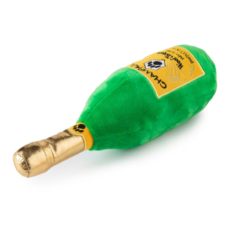 Woof Clicquot Classic Bottle Plush Squeaky Dog Toy