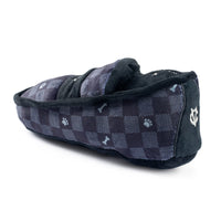 Black Checker Chewy Loafer Shoe Plush Squeaky Dog Toy