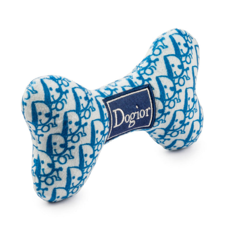 Dog-ior Blue Bone Plush Squeaky Dog Toy - 3 Sizes