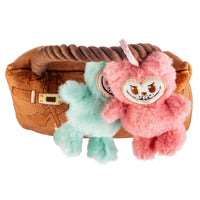 Labowwow Brown Handbag Plush Squeaky Rope Dog Toy Set - 3 Pc