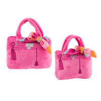Haute Diggity Dog dog toys Barkin Bag Pink w/ Scarf Plush Squeak Dog Toy