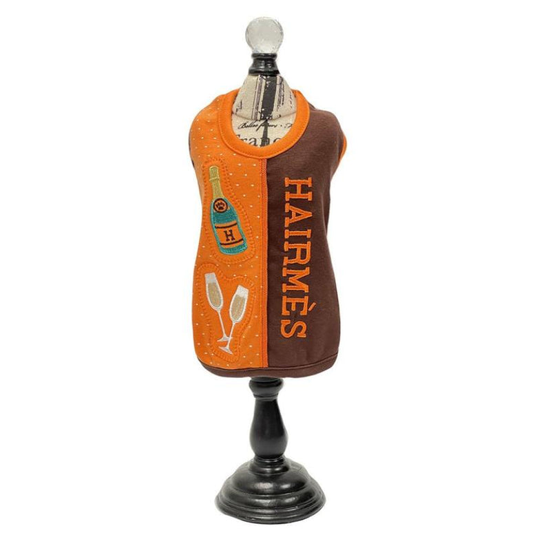 luna blue Tee's S Hairmes Orange Two Tone Champagne Pet Tank