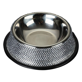 AE-SLIFE Bowls SLVR Bling Stainless Steel Dog Bowls in 2 Colors