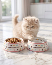 White Chewy Stylish Pet Bowl in 3 Sizes