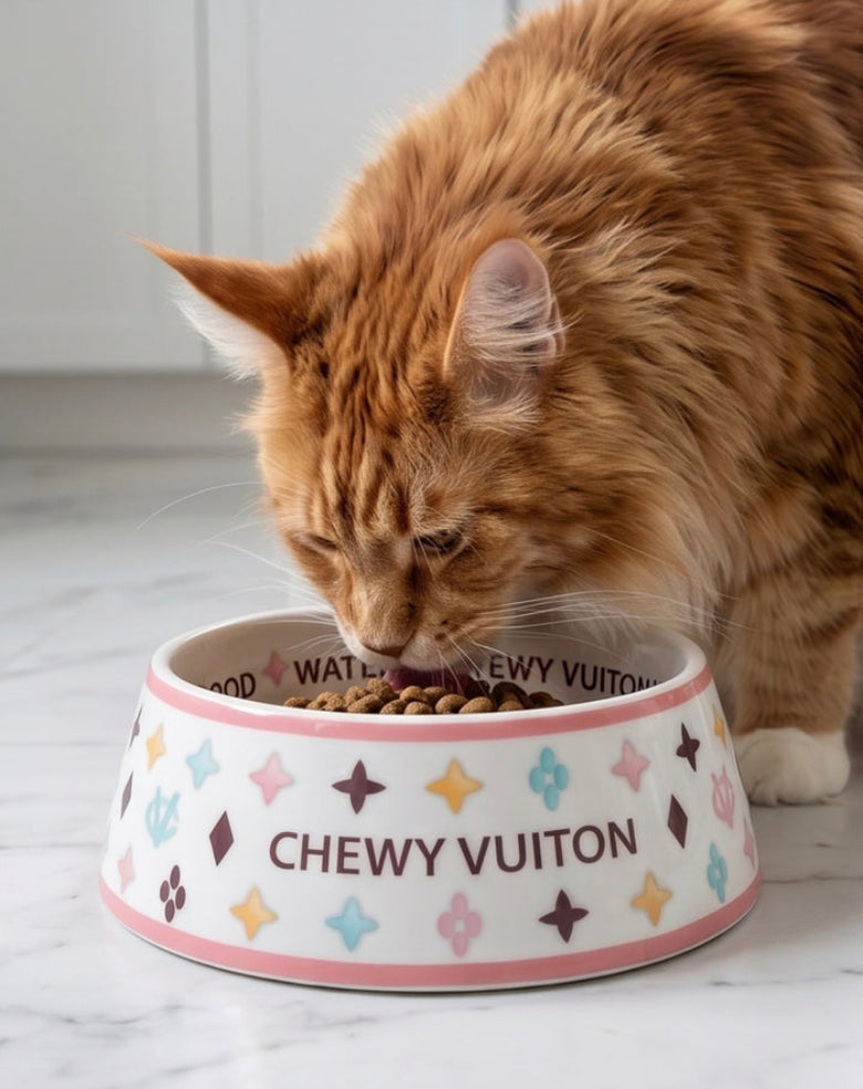 White Chewy Stylish Pet Bowl in 3 Sizes