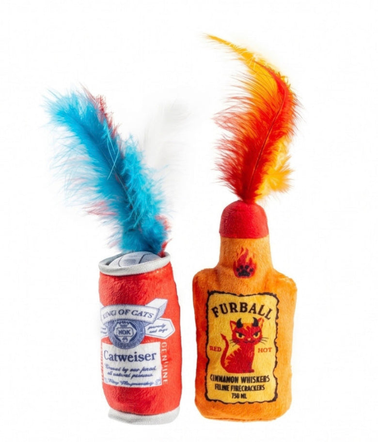 Furball + Catweiser Plush Cat Toy Set - 2 Pack