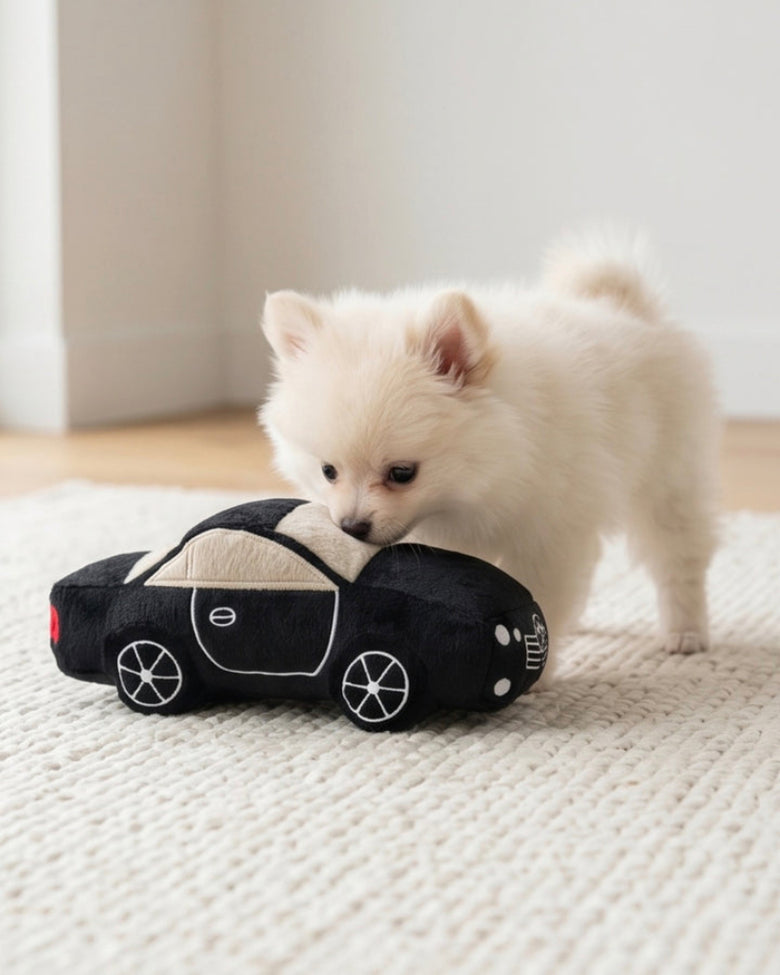 Furcedes Car Black Squeaker Plush Squeaky Dog Toy