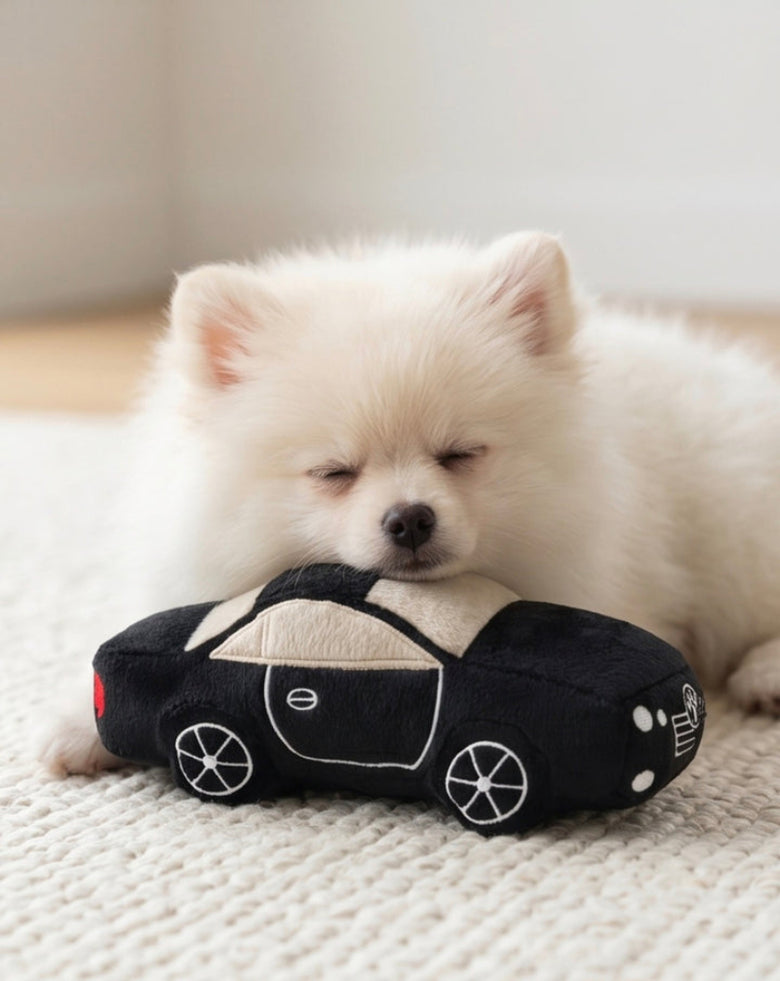 Furcedes Car Black Squeaker Plush Squeaky Dog Toy