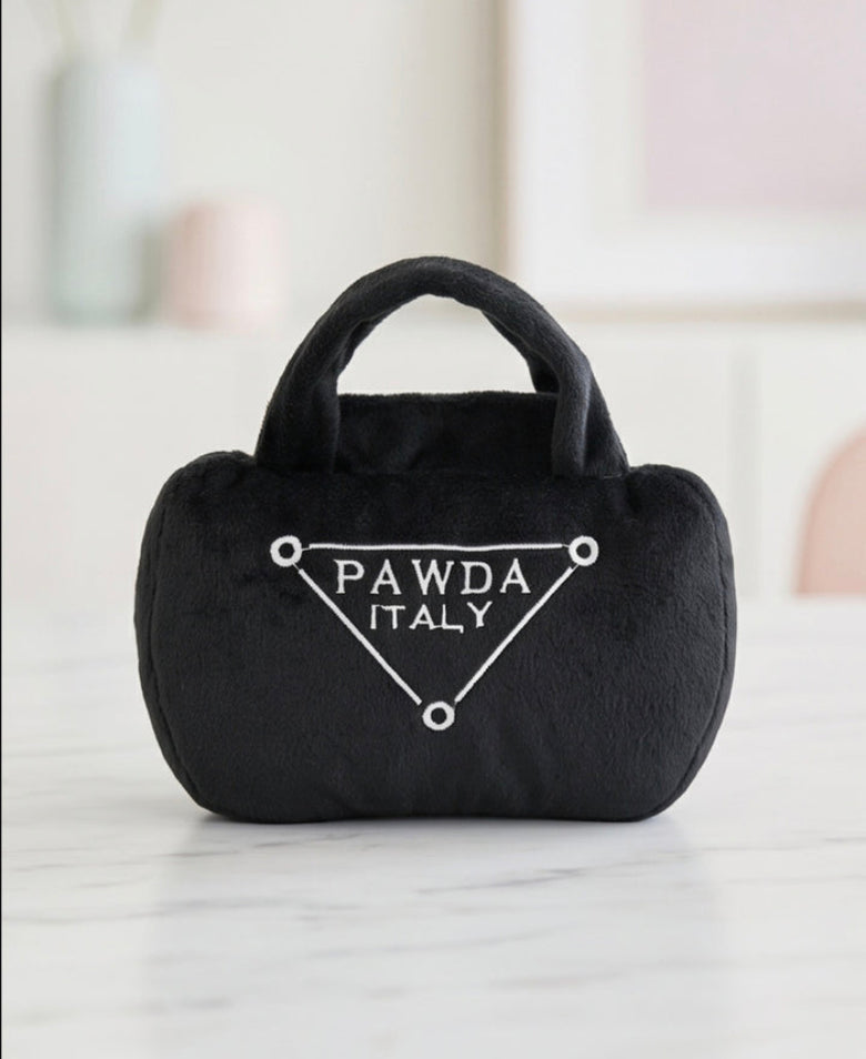 Pawda Black Handbag Plush Squeaky Dog Toy - 2 Sizes