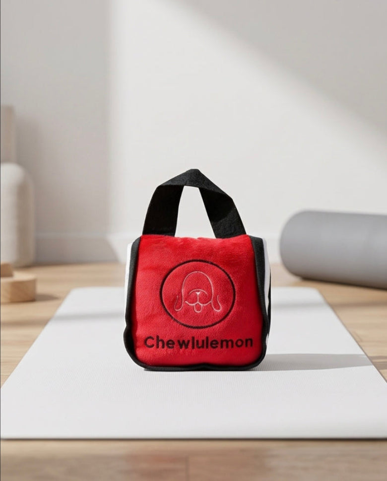 Chewlulemon Red Tote Bag Plush Squeaky Dog Toy