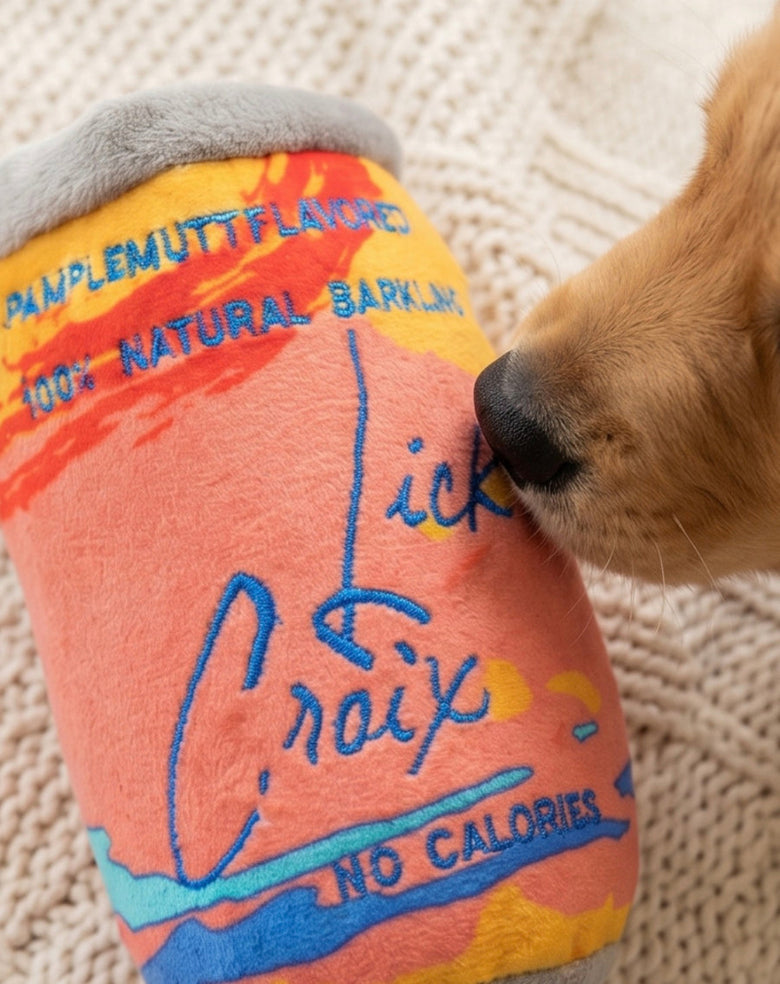 LickCroix Pamplemutt Barkling Water Squeaker Plush Dog Toy - 2 Sizes