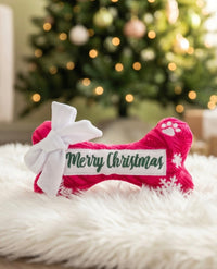 Puppermint Bone Original (Merry Christmas) Plush Squeaky Holiday Dog Toy