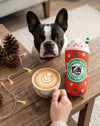 Starbarks Puppermint Mocha Holiday Dots Christmas Plush Squeaky Dog Toy