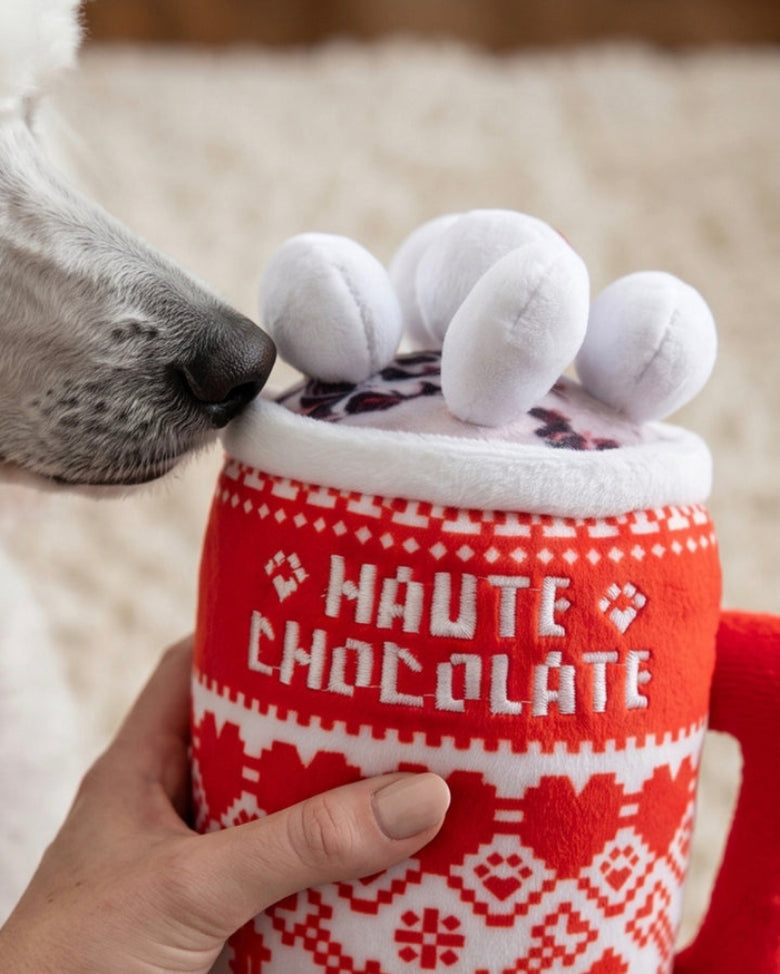 Haute Choco Mug Christmas Holiday Plush Squeaky Dog Toy