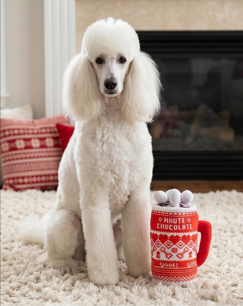 Haute Choco Mug Christmas Holiday Plush Squeaky Dog Toy