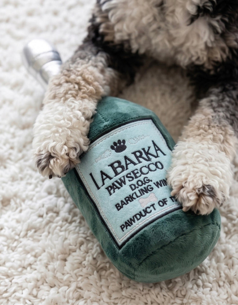 LaBarka Pawsecco Plush Squeaky Dog Toy