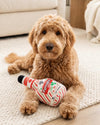 Puppermint Schnapps Bottle Christmas Holiday Plush Squeaky Dog Toy