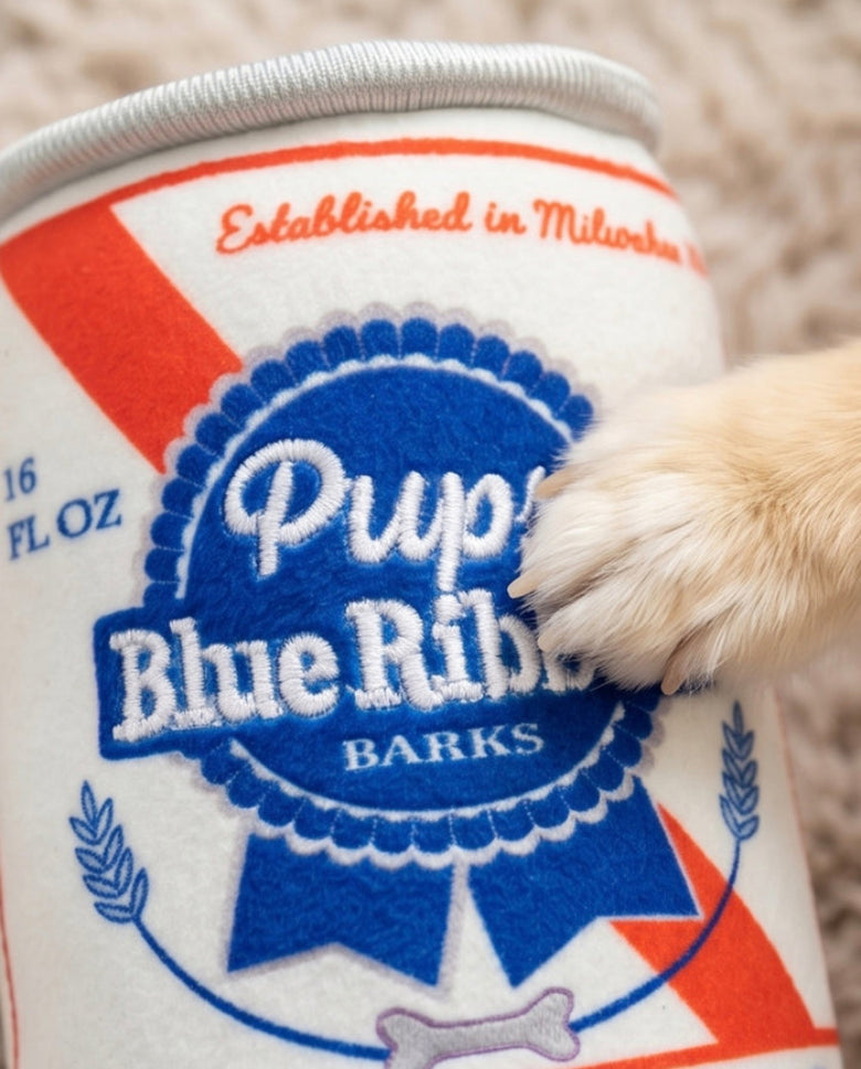 Pups Blue Ribbon Squeaker Plush Squeaky Dog Toy