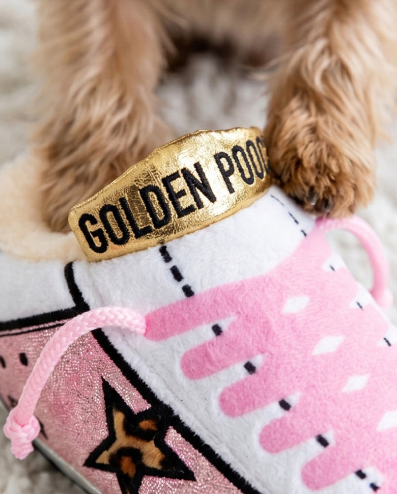 Golden Pooch Pink Shoe Plush Squeaky Dog Toy