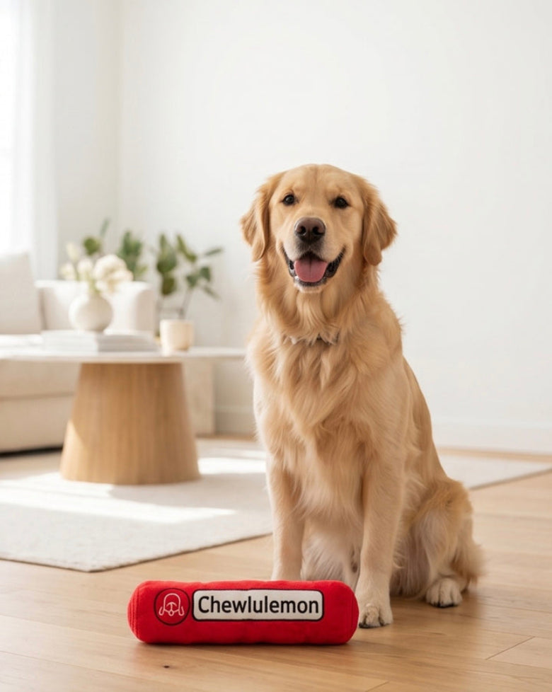 Chewlulemon Red Yga Mat Plush Squeaky Dog Toy